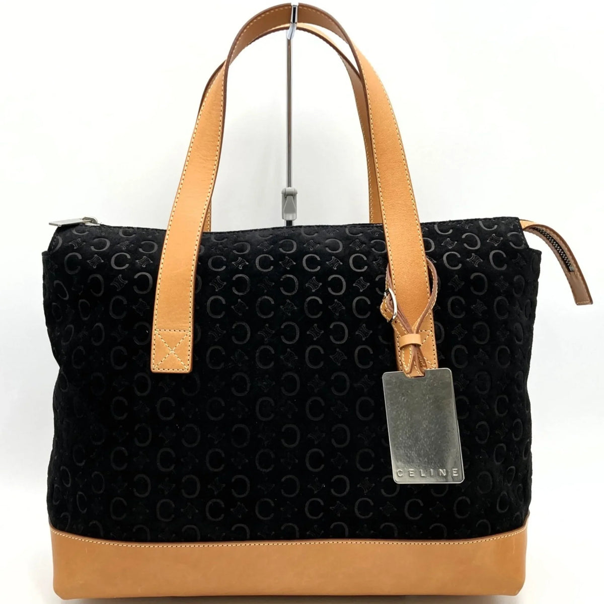 MC00 fashion Pre-Owned ladies leather suede C macadam (Good) USED handbag bag black tote 1 CELINE