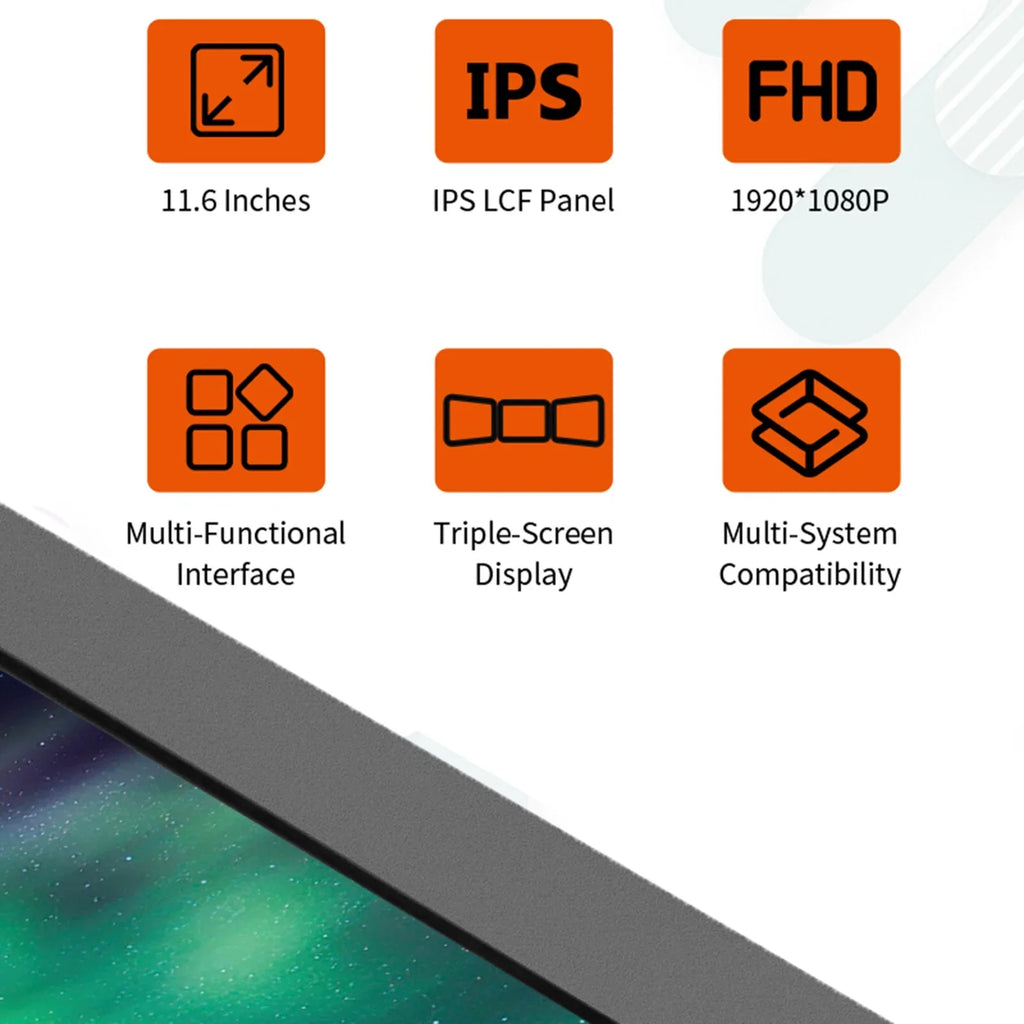 HD IPS Plug Full Mate for Display X Screen Portable 1080P 11.6-inch and Dual Monitor Laptop Play GTMEDIA