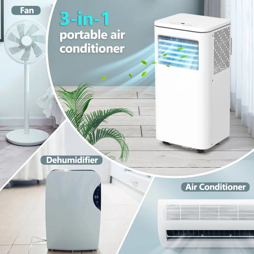 Air Remote Indoor AC Fan Conditioner W/ Window Unit Room Bedroom Dehumidifier Freestanding BTU 10,000 Portable NPL-06C Kit LifePlus