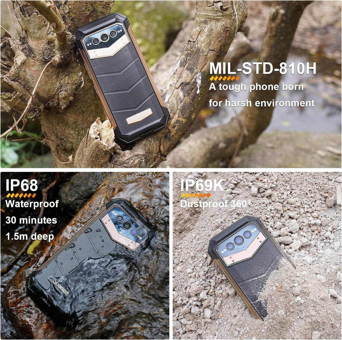 5G Android Smartphone, Unlocked MAX Rugged 22000mAh 20GB+256GB 120Hz 6.58" Phones, DOOGEE 12 V