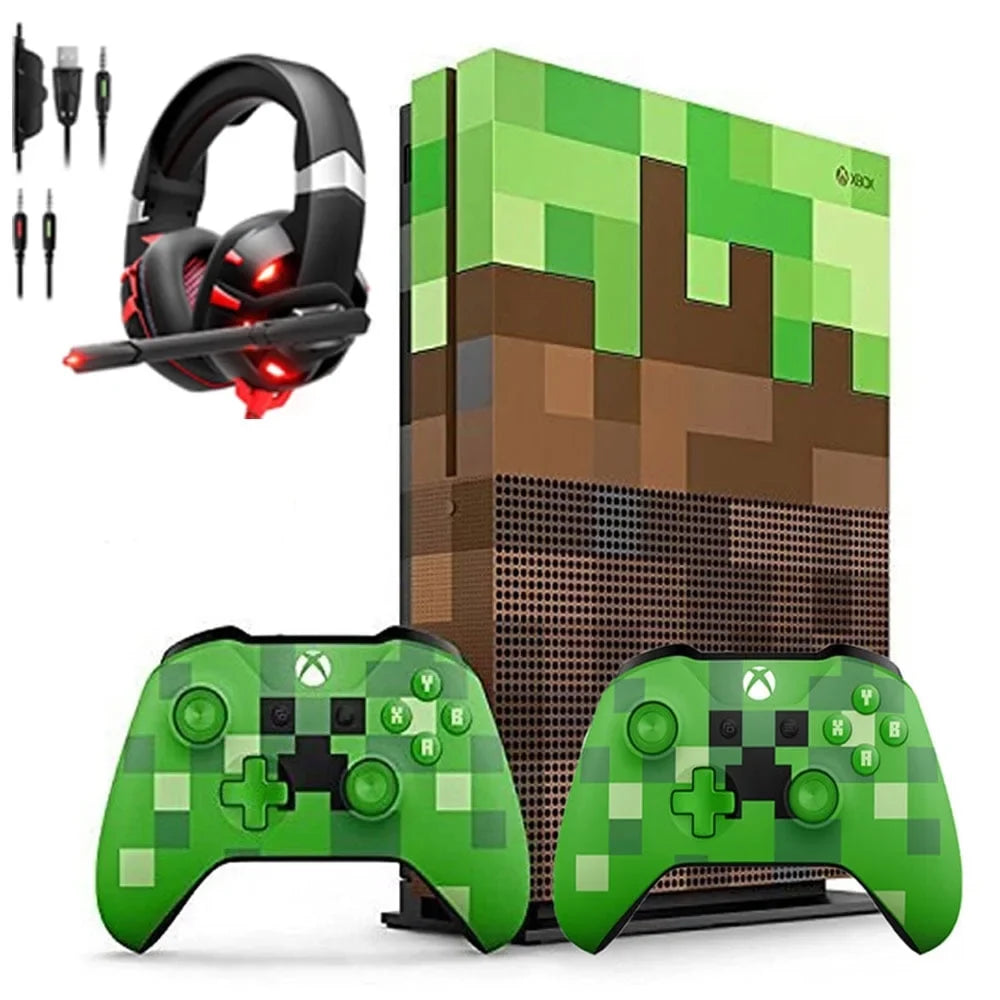 Console Bundle AXTION Included One Like Edition Xbox Gaming Minecraft New) Pre-Owned 23C-00001 with (Refurbished: Limited BOLT S 1TB 2 Controller