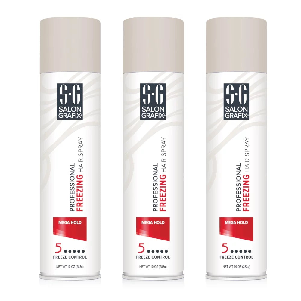 3 Ounces 10 Professional Mega Spray, Freezing Hold Hair Salon Grafix Each Pack