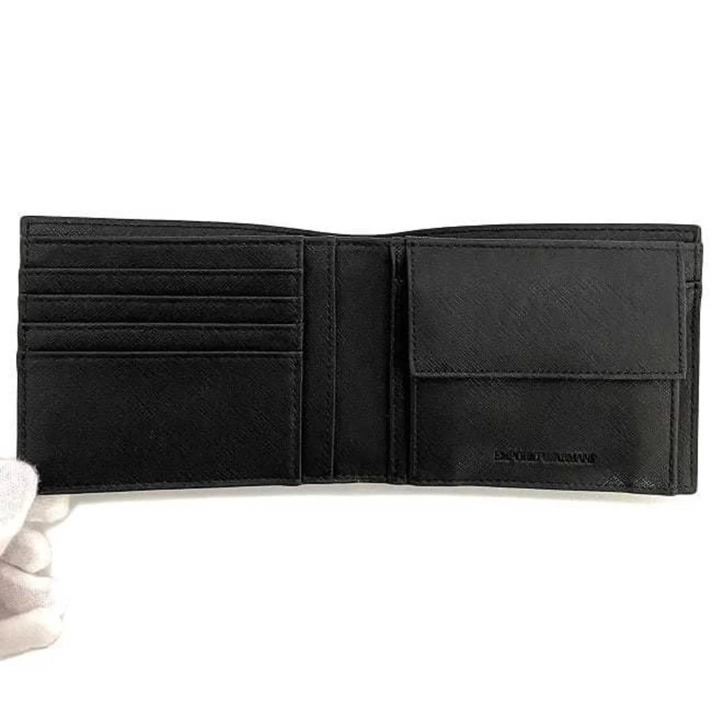 black Emporio men's Pre-Owned folio white EMPORIO Y4R165 wallet leather New) ARMANI (Like Armani