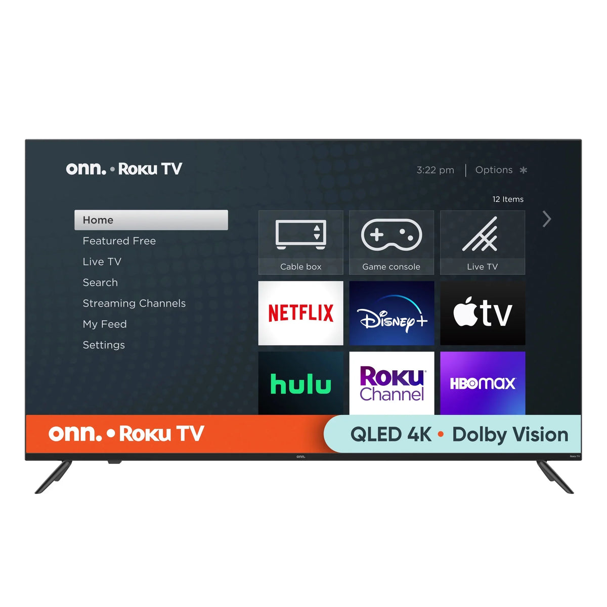 55” Dolby Local Smart UHD with (100071701) QLED HDR TV Vision, 120hz Effective onn. 4K Dolby and Roku Rate, (2160p) Refresh Dimming, Atmos,