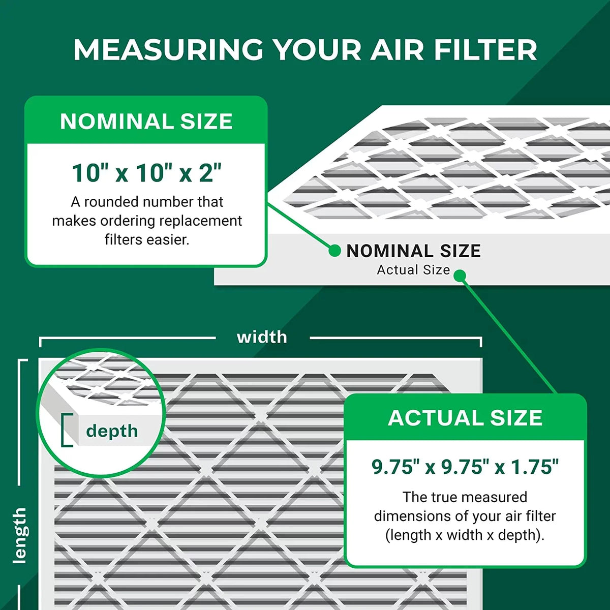 MERV Filterbuy Filters Air (6-Pack) 11 Furnace HVAC AC Pleated 10x10x2