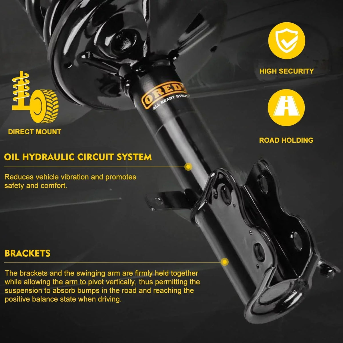 '- K80879 Struts 272289 for 2011 Links 2006 & 2007 OREDY 4PC Front 272288 2009 Sway Yaris 2008 2012 Bar 2010 Kit