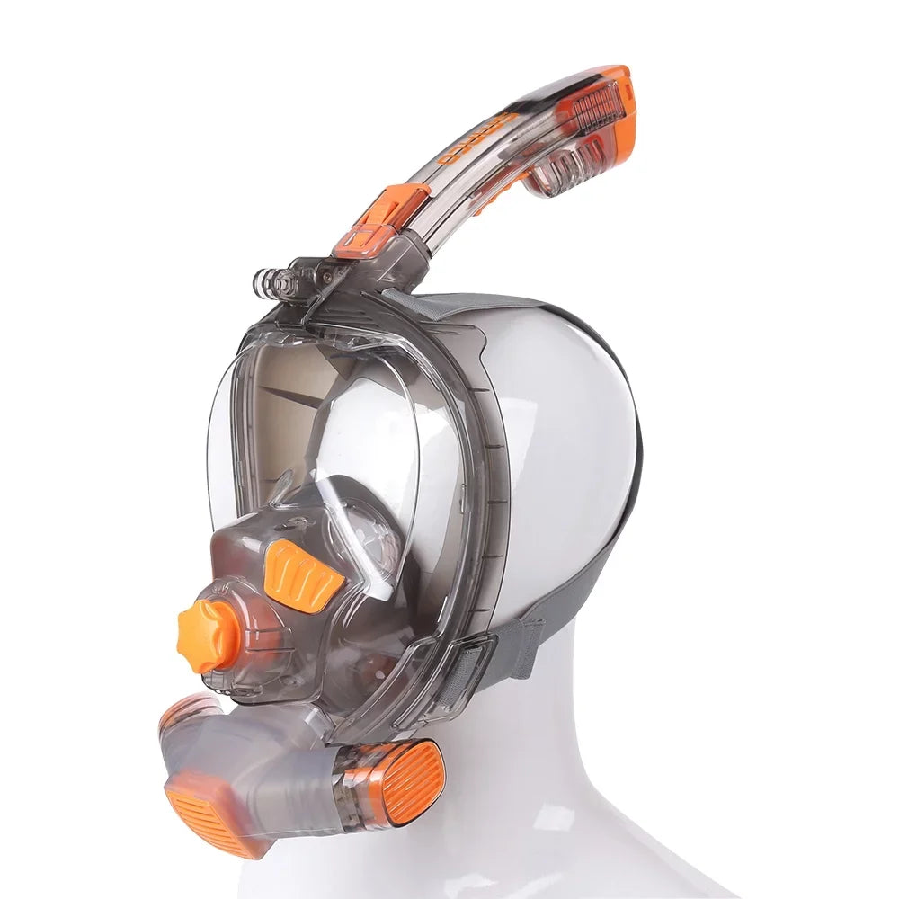 Storage Snorkel Snorkeling Mount Full Anti-Leak Cover Face Snorkel with Foldable Cover with Dry Anti-fog Bag Tube Face