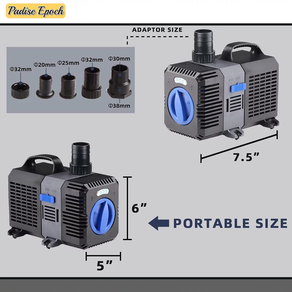 Aquarium Adjustable Tank 2115GPH liquid Big Salt Fresh Submersible Pummp Filter Fish With Pond Waterfall Fountain Frequency Flow Inline Ceramic Shaft
