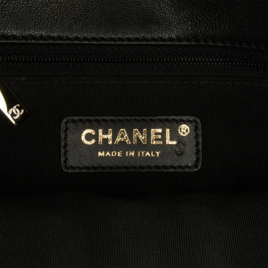 Pre-Owned Black (Good) Elaphe Flap Authenticated Chevron Double Satchel skin Leather Calf Unisex