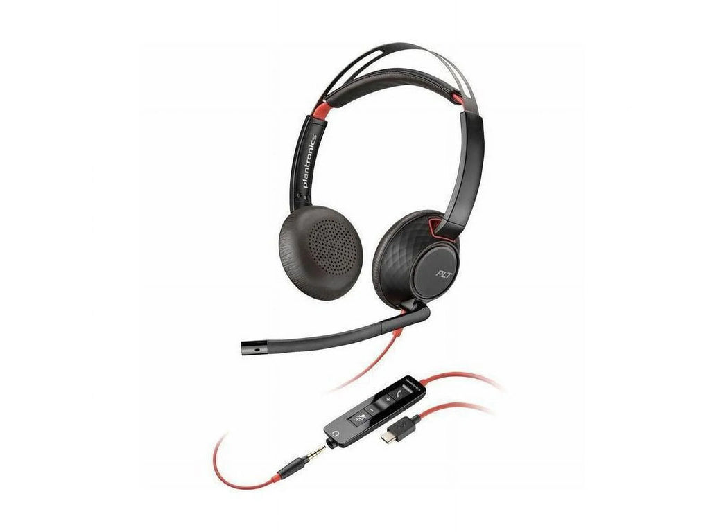 '- On-ear Cable USB-C 32 + - Headset Mini-phone Ear-cup Type Poly - 5220 Stereo - Ohm ft 3.5mm C, - Wired Adapter USB-C/A USB - ... Plug Blackwire + - (3.5mm) - 7.10 Binaural - Stereo Omni-directional,