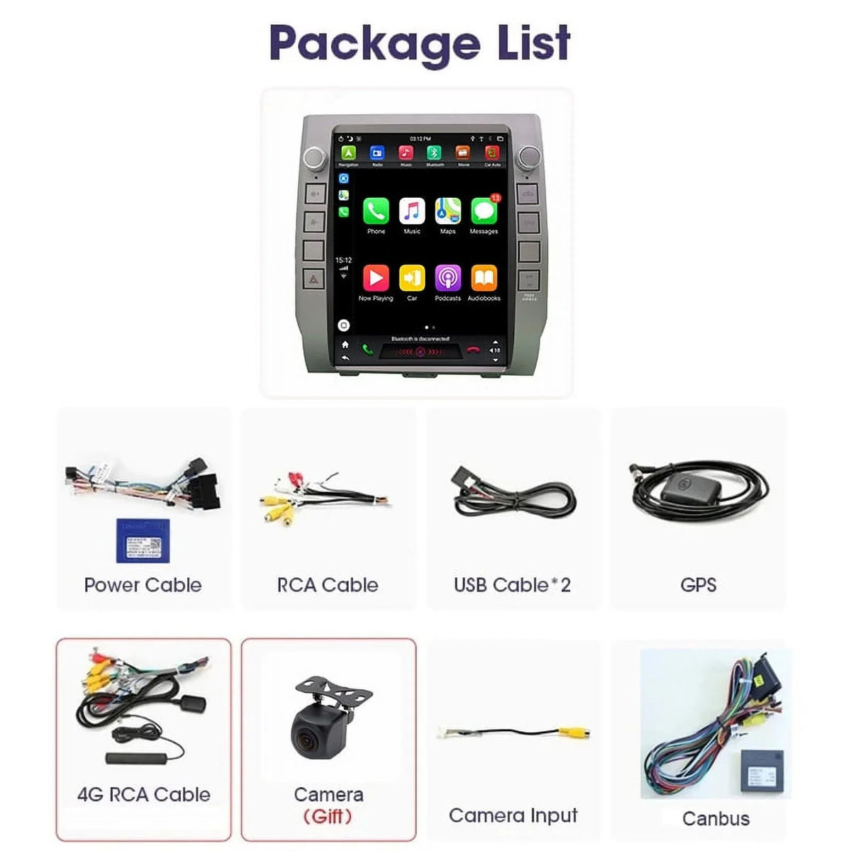 Inch Head For Radio Auto , 4GB+64GB Android Carplay Car , 2014-2020 Player Tundra Android Unit Car Built-in 12.1 Stereo Multimedia