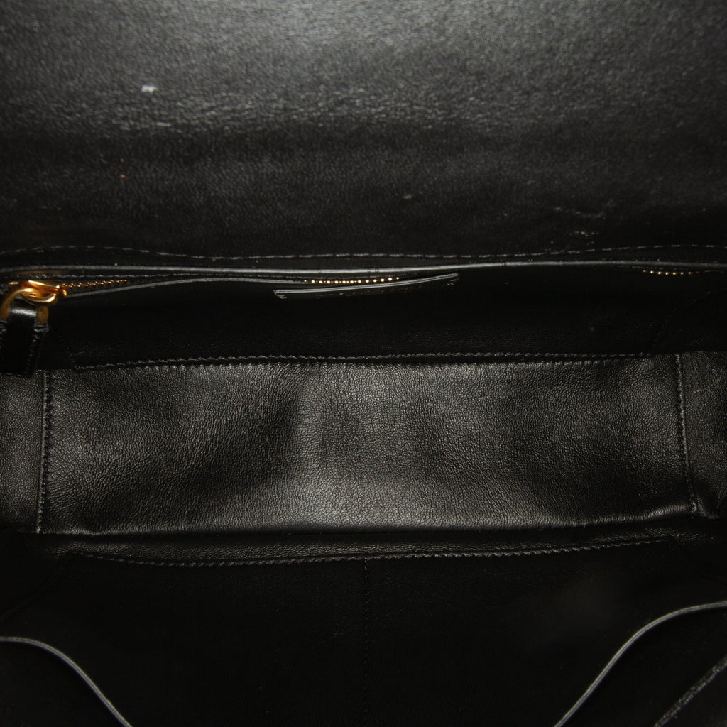 Roman Pre-Owned Authenticated Satchel Calf Stud Leather Black Unisex (Good) Medium Valentino