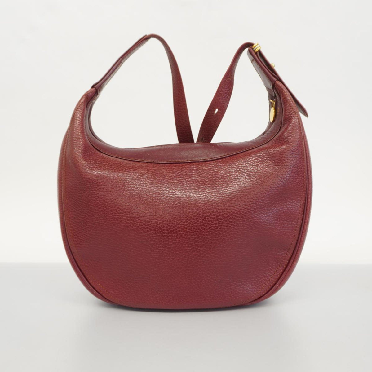 Bag Leather Cartier Pre-Owned Shoulder Red Ladies Must (Good)